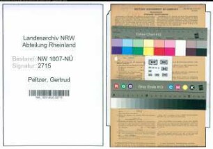 Entnazifizierung Gertrud Peltzer , geb. 14.05.1903 ()