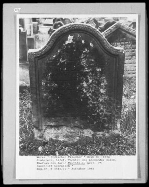 Grabstein von Lifet, Tochter des Alexander Hoink, Ehefrau des Aaron Rauthfels