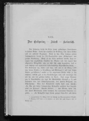 XVII. Der Erbprinz - Fürst - Heinrich.