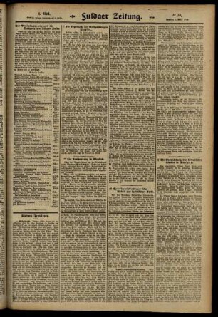 Vierte Ausgabe vom Samstag, den 01. März 1913.