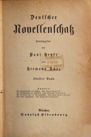 Deutscher Novellenschatz, 5