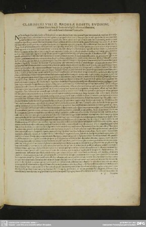Clarissimi viri D. Andreae Roseti...