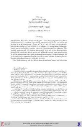 Nr. 14: "Judenratschlag" (abweichende Fassung)