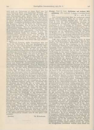 248-250 [Rezension] Stange, Carl, Christentum und moderne Weltanschauung