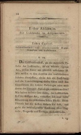 Erster Abschnitt. Die Luftseuche im Allgemeinen.