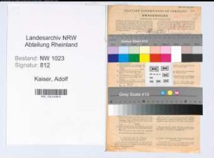Entnazifizierung Adolf Kaiser , geb. 31.12.1901 (Bankbeamter)