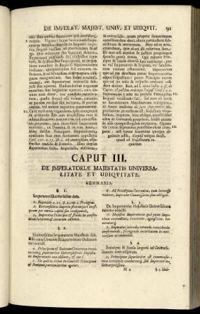 Caput III. De Imperatoriæ Majestatis Universalitate Et Ubiquitate.