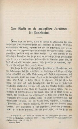 357-370 Zum Streite um die theologischen Facultäten der Protestanten