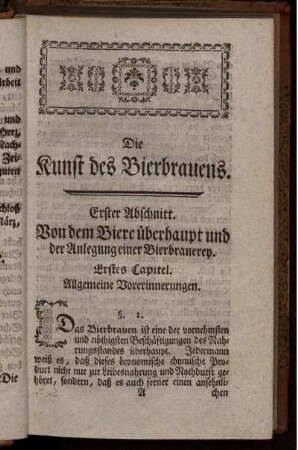 Erstes Capitel. Allgemeine Vorerinnerungen.