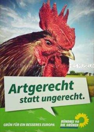 Plakat von Bündnis 90 / Die Grünen zur Europawahl im Mai 2014 mit dem Slogan "Grün für ein besseres Europa"
