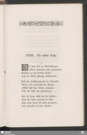 XXIII. Die wilde Katze