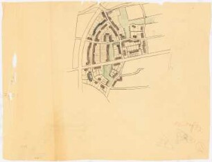 Bebauungspläne zur Stadterweiterung Stadtfeld und Königskoppel, Rendsburg: Grund- und Lageplanausschnitt 1:2000, Stadtfeld, Gebiet östlich der Westkurve der Eisenbahnschleife