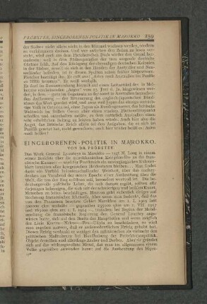 Eingeborenen-Politik in Marokko.