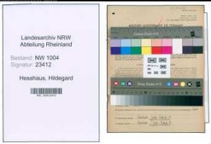 Entnazifizierung Hildegard Hehshaus , geb. 10.01.1920 (Verkaeuferin)