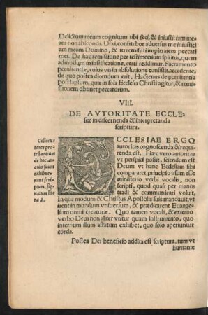 VIII. De Autoritate Ecclesiae in discernenda & interpretanda scriptura.