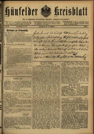 Ausgabe vom Samstag, den 13. Oktober 1917.