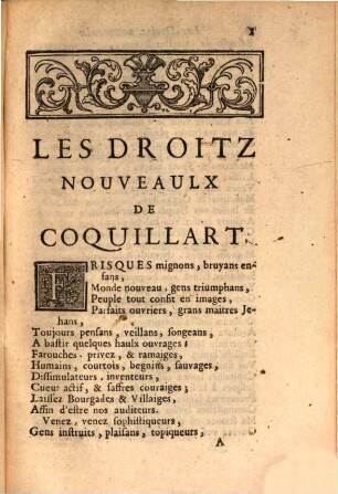 Les Poesies de Guillaume Coquillart, offical de l'église de Reims