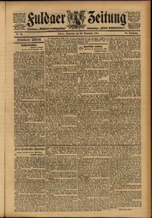 Zweite Ausgabe vom Samstag, den 25. November 1905.