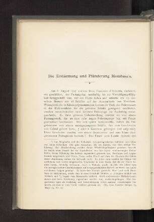 Die Erstürmung und Plünderung Mombasa's.