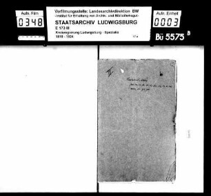 Kommunsachen: Rechnungssachen (Kassenreste), Oberamt Heilbronn