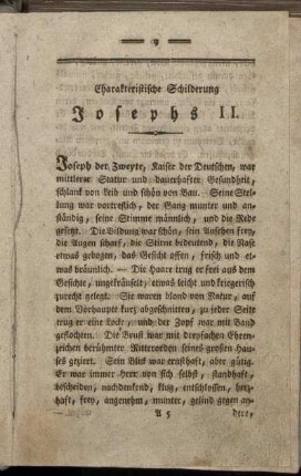 Charakteristische Schilderung Josephs II.