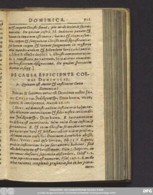 De Causa Efficiente Coenae Dominicae.