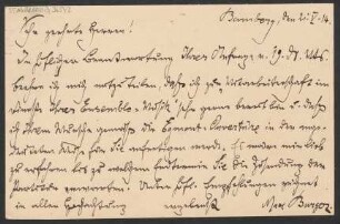 Brief an B. Schott's Söhne : 21.05.1914