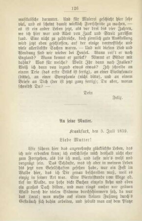 An seine Mutter. Frankfurt, den 3. Juli 1839