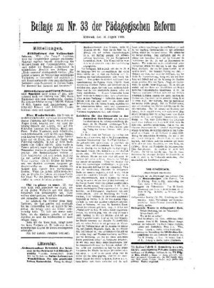 Mitteilungen : Beilage zu Nr. 33 der Pädagogischen Reform