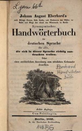 Synonymisches Handwörterbuch der deutschen Sprache