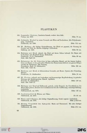 Plastiken (Nr. 631-686)