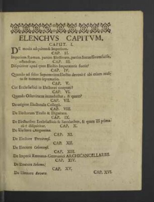 Elenchus Capitum.