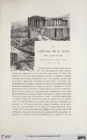 21: Des opinions de M. Taine sur l'art italien