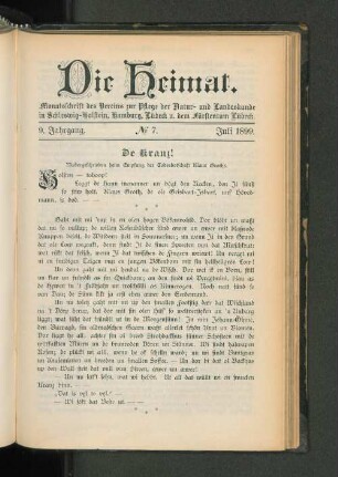 9. Jahrgang. No. 7. Juli 1899.