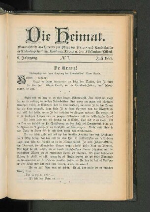 9. Jahrgang. No. 7. Juli 1899.