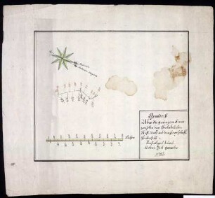 Grundriss über die Grenzlinie zwischen dem Stift Wald und der Herrschaft Hohenfels