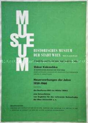 Plakat zu einer Ausstellung im Historischen Museum der Stadt Wien (heute Wien Museum)