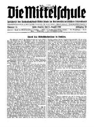 Stand des Mittelschulwesens in Sachsen