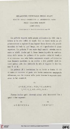 15: Relazioni ufficiale degli scavi eseguiti dalla commissione di Archeologia sacra nelle catacombe romane (1907-1909), [2]