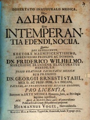 Dissertatio inauguralis medica de adēphagia, sive intemperantia edendi nocua