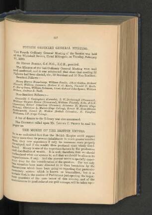 Fourth Ordinary General Meeting: The Money of the British Empire. Lesley C. Probyn, Esq.