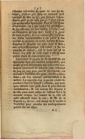 Révolutions de Versailles et de Paris : dédiés aux dames françoises. 1, Du samedi 3 octobre au 7 du même mois