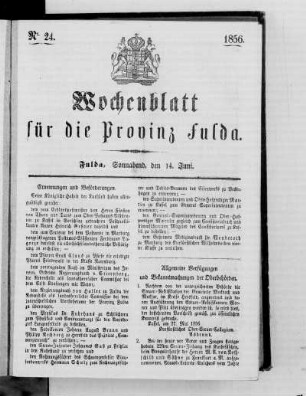 Nr. 24, Ausgabe vom 14. Juni 1856