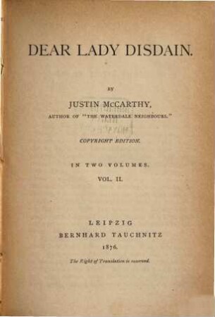 Dear lady Disdain, 2