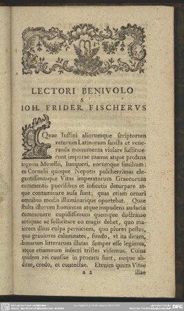 Lectori Benivolo S. Ioh. Frider. Fischerus