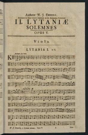 1-12, II. Lytaniae Solemnes. Opus V. Alto Viola.