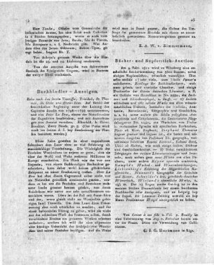 Bücher- und Kupferstich-Auction.