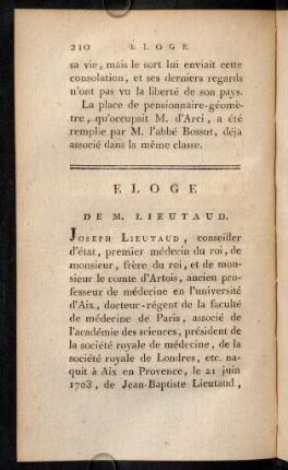210-242, Eloge de M. Lieutaud.