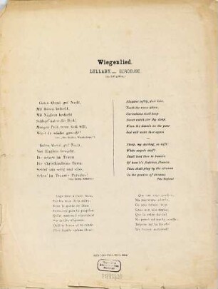 Wiegenlied : op. 49, No. 4 = Lullaby = Berceuse