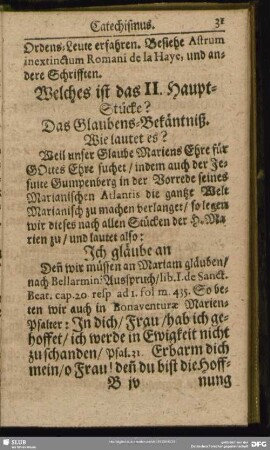 Welches ist das II. Haupt-Stücke? Des Glaubens-Bekäntniß